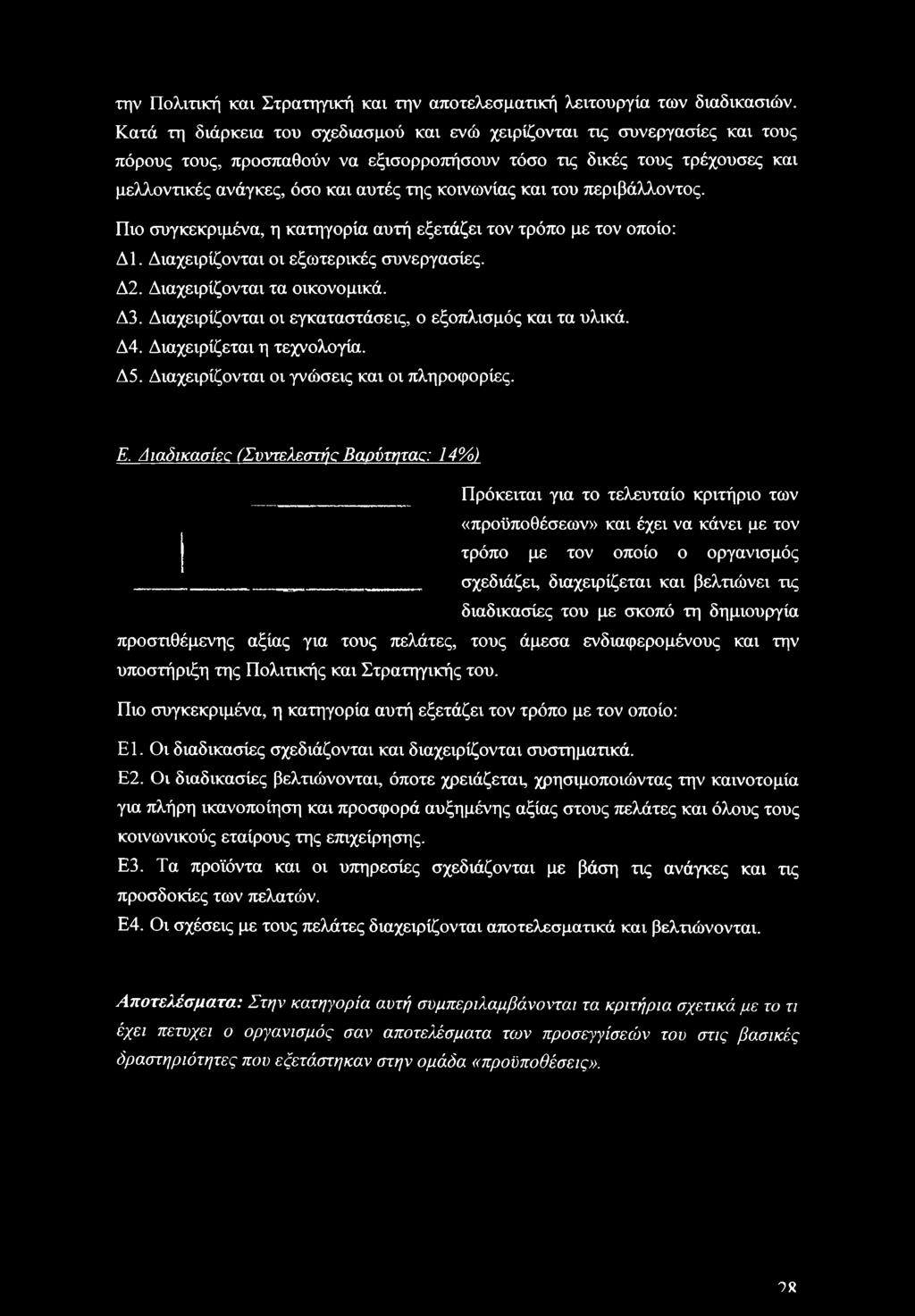 την Πολιτική και Στρατηγική και την αποτελεσματική λειτουργία των διαδικασιών.