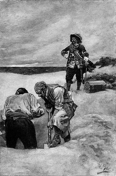 Ο Captain Kidd επιβλέπει τους πειρατές του που θάβουν το