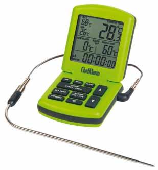 Θερμόμετρο - χρονόμετρο Waterproof countdown timer GR Το ChefAlarm είναι ένα επαγγελματικό θερμόμετρο μαγειρέματος με χρονόμετρο που εμφανίζει την αντίστροφη μέτρηση / χρόνο, την τρέχουσα θερμοκρασία.