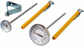 EN The cook's stainless steel thermometer indicates temperature over the range of 40 to 200 C and 100 to 400 F in 2 C/ F divisions.