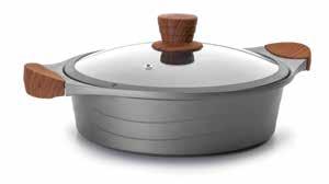 AL FU Aluminium Fundido/Cast Vitro Electric Gas Induction Healthy ECO Cooking NEW Χύτρα ρηχή με καπάκι Casselore with lid Ø Cms. H. Cms. Lts.
