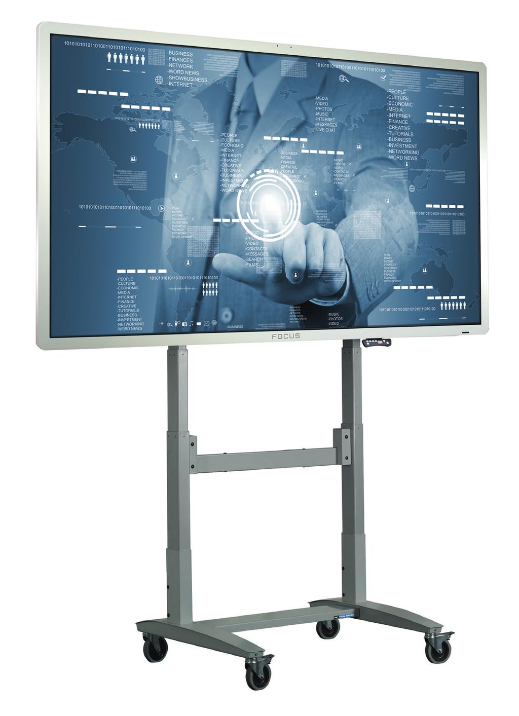 ΣΥΣΤΗΜΑ ΚΟΛΩΝΩΝ FOCUS TOUCH COLUMN SYSTEM FOCUS TOUCH Τροχήλατο σετ κολωνών Ηλεκτρική ρυθμιζόμενη στο ύψος και κινητή βάση για οθόνες αφής 55" - 70", με αυτόματη λειτουργία στοπ.