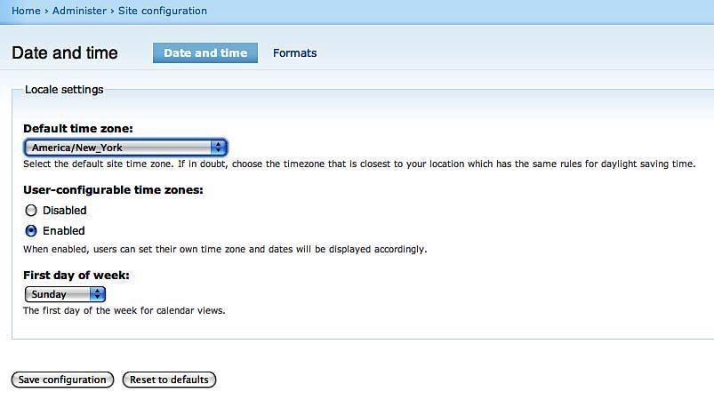 Date and time: ε απηή ηε ζειίδα, κπνξείηε λα θάλεηε θάπνηεο βαζηθέο ξπζκίζεηο γηα ην πψο ην Drupal ζα ρεηξίδεηαη εκεξνκελία θαη ψξα.