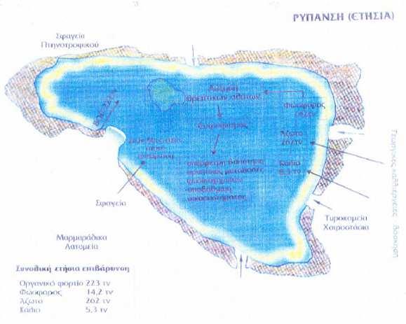 Εικόνα 12: Ετήσια ρύπανση λίµνης Παµβώτιδας (Πηγή: Μπάρµπα Α.