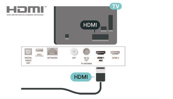 Με τη σύνδεση HDMI ARC, δεν χρειάζεται να συνδέσετε το επιπλέον καλώδιο ήχου για την αποστολή του ήχου της τηλεοπτικής εικόνας στο Home Cinema. Η σύνδεση HDMI ARC συνδυάζει και τα δύο σήματα.