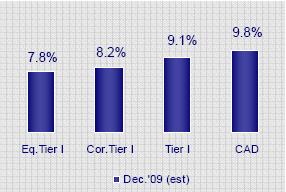 Vlastiti kapital je povećan za 225 miliona u poreñenju sa decembrom 2008, od čega 202 miliona čini dobit za 2009. godinu.