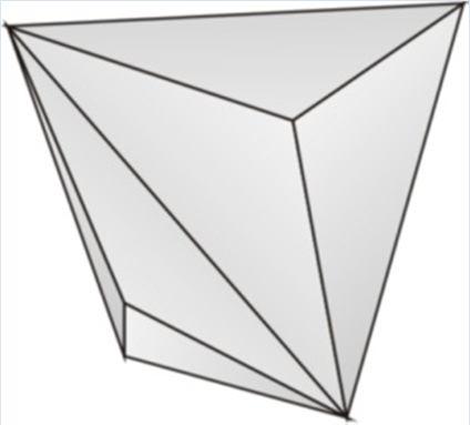γωνία, δομούν μια παραλλαγή του τετραέδρου, η οποία είναι πολύεδρο και ονομάζεται τρις τετράεδρον.
