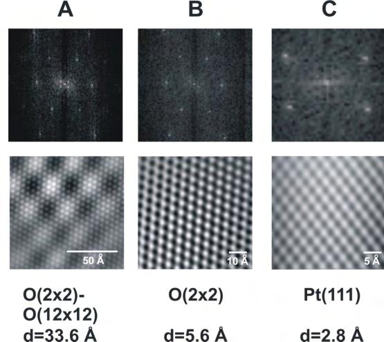 Σχήμα 1.25 Εικόνα STM (χωρίς την χρήση φίλτρου) της τοπογραφίας της επιφάνειας Pt(111)/YSZ, έπειτα από θέρμανση σε αέρα και συνθήκες ανοιχτού κυκλώματος (επάνω).