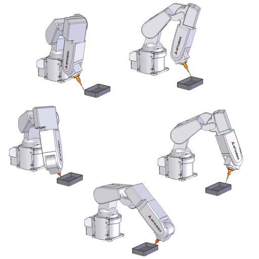 Trang 570 573 rộng Tiết kiệm không gian Lắp đặt nhỏ gọn thực hiện vận hành gần đế Robot Mở rộng phạm vi vận hành trục J4 Sử dụng cánh tay loại gập góp phần làm mỏng các thiết bị của khách Mở rộng