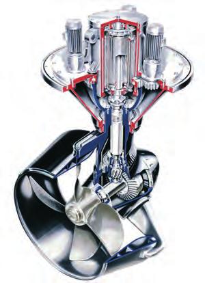 Azimuthing ili steerable ili rotateable thruster AT je propulzor, zovu ga i porivnik, u kojem se snaga razvijena elektromotorom, dizelskim ili benzinskim motorom mehanički prenosi na vijak učvršćen