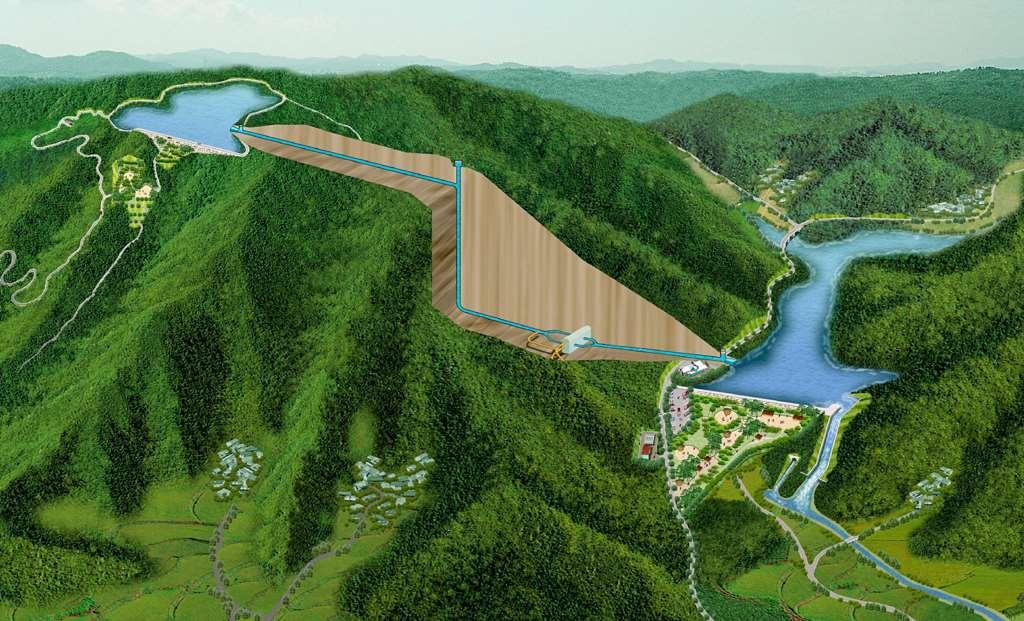 Συστήματα άντλησης ταμίευσης (1/3) Ολοκληρώθηκε το 2001 στην περιοχή Yamnashi-Ken της Ιαπωνίας, ισχύος 1600 MW. Αποτελείται από 2 ταμιευτήρες χωρητικότητας 19.2 και 18.