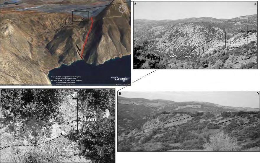 Τεκτονική ΚΕΦAΛΑΙΟ 4 Καπαρελλίου είναι ένα κανονικού χαρακτήρα ρήγμα με μετάπτωση προς τα νότια, διατρέχει κατά μήκος τις νότιες κλιτής ενός υψώματος με μέγιστο υψόμετρο που φτάνει τα ~360 m και