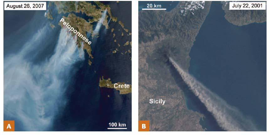 Διασπορά ΡΜ στην τροπόσφαιρα (< ~ 10 km) 3 Πυρκαγιές