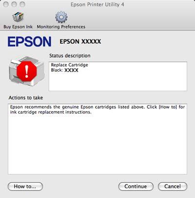 Αντιμετώπιση προβλημάτων A B Μεταβείτε στο Epson Printer Utility 4. & «Πρόσβαση στο πρόγραμμα οδήγησης του εκτυπωτή για Mac OS X» στη σελίδα 30 Κάντε κλικ στο κουμπί EPSON Status Monitor.
