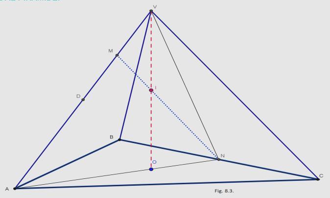 Lucrările Centrului Județean de Excelență la Matematică Constanța-015-016 https://015cjemctawikispacescom/home 8 In piramida regulată VABC, fie punctele M (VA), VA = 4 VM şi N (BC), [BN] [NC] Dacă VO