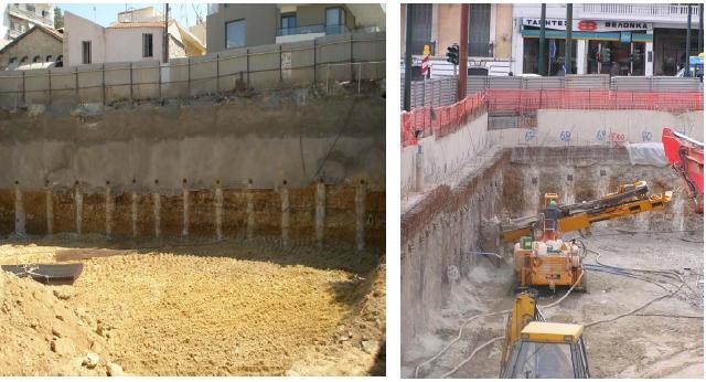 αγκυρώσεων) (εικ. 3.50) ή αντιστήριξης (εφαρμογή εσωτερικού συστήματος αντιστήριξης με αντηρίδες) (εικ. 3.51) ή συνδυασμό τους (εικ.