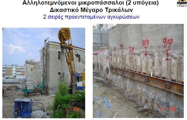 Μία σειρά μεταλλικών αντηρίδων 78 Αλληλοτεμνόμενοι