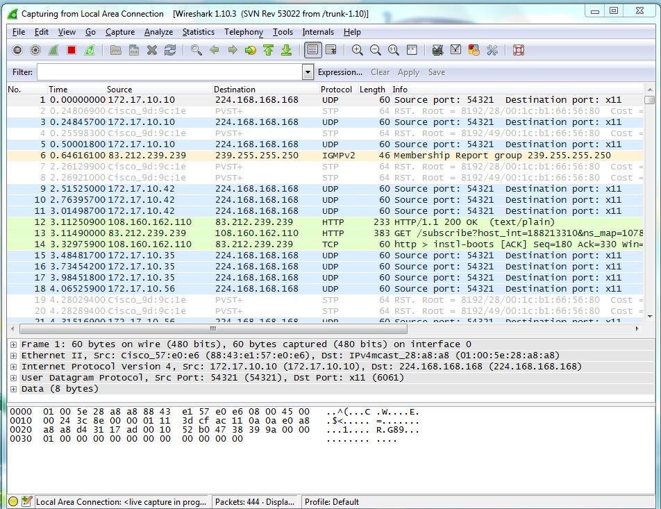 Wireshark: Το κύριο παράθυρο Main Toolbar Filter Toolbar