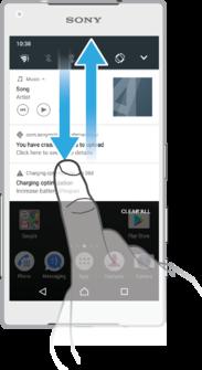 Για να ανοίξετε ή να κλείσετε τον πίνακα ειδοποιήσεων 1 Για να ανοίξετε τον πίνακα ειδοποιήσεων, σύρετε τη γραμμή κατάστασης προς τα κάτω ή απλώς πατήστε την δύο φορές.