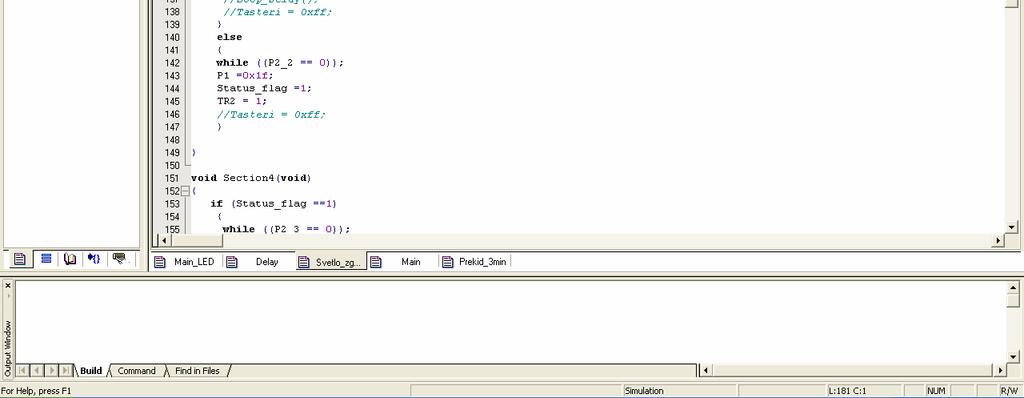 Nakon pisanja programa i uspešnog testiranja, ikonicom Rebuild all target files kreira se hex fajl koji je prethodno čekiran kao izlazna opcija (Output options). Slika 5.