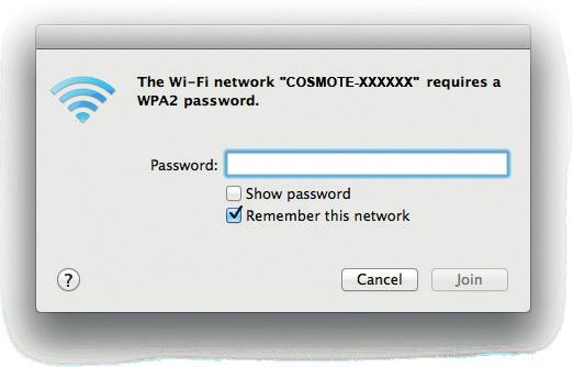 3 Στην οθόνη που θα εμφανιστεί (Εικόνα 9), πληκτρολογήστε το κλειδί ασφάλειας δικτύου με την ονομασία WiFi Password