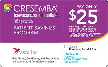 CRESEMBA/ Isavuconazole: Not Just Another Azole Μάρτιος 2015 FDA approval Θεραπευτικές ενδείξεις 1. Διηθητική ασπεργίλλωση 2.