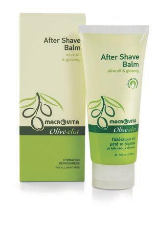 into a pleasant procedure. After shave balm OLIVE OIL* GINSENG COTTON HOPS* CAMOMILE* MASTIC OIL ALOE VERA* VAMIN E LICORICE* ALLANTOIN PROVAMIN B5 (PANTHENOL) For all skin types.