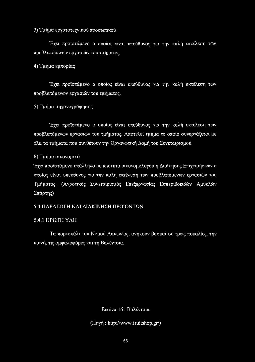 5) Τμήμα μηχανογράφησης Έχει  Αποτελεί τμήμα το οποίο συνεργάζεται με όλα τα τμήματα που συνθέτουν την Οργανωτική Δομή του Συνεταιρισμού.