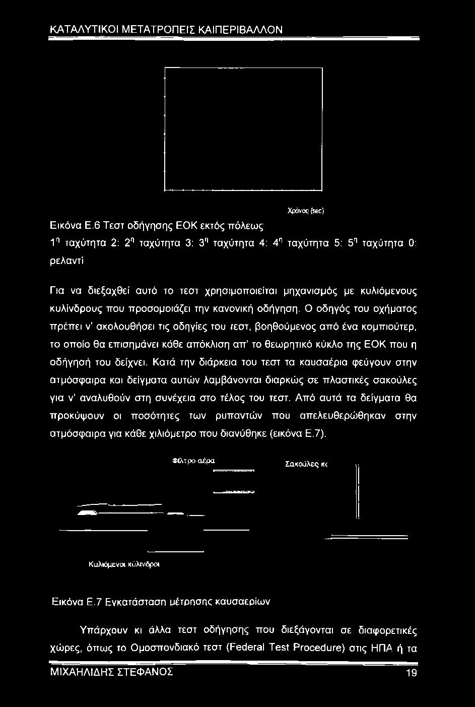 Ο οδηγός του οχήματος πρέπει ν ακολουθήσει τις οδηγίες του τεστ, βοηθούμενος από ένα κομπιούτερ, το