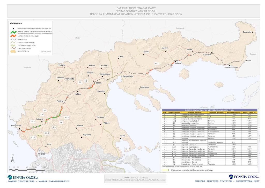 Χάρτης 25: Σήραγγες στις οποίες προβλέπεται η