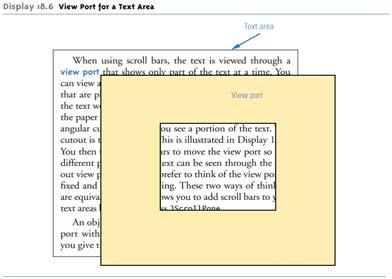 Μπάρες Ολίσθησης - Scroll Bars Όταν δηµιουργείται µια text area, οαριθµός των γραµµών που είναι ορατές και ο αριθµός των χαρακτήρων ανά γραµµή καθορίζεται ως εξής: JTextArea memodisplay = new