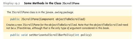 Μπάρες Ολίσθησης - Scroll Bars Όταν δηµιουργείται ένα JScrollPane, η text area που θα απεικονιστεί δίνεται ως όρισµα JScrollPane scrolledtext = new JScrollPane(memoDisplay); Το JScrollPane µπορεί να