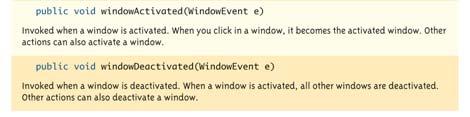 windowdeiconified(windowevent e) { } 4 Μέθοδοι του
