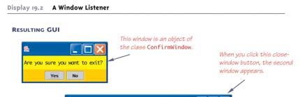 Ένας window listener (8/8) 16 Η µέθοδος dispose Η µέθοδος dispose της κλάσης JFrame χρησιµοποιείται για να απαλείψουµετοjframe χωρίς να τερµατίσουµε τοπρόγραµµα Οι πόροι του υπολογιστή που