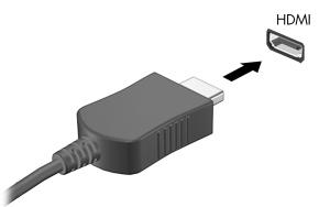 Σύνδεση συσκευής HDMI Ο υπολογιστής διαθέτει θύρα HDMI (High Definition Multimedia Interface).