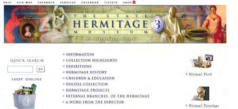 Иновације у настави, XXIII, 2010/3, стр. 148-151 Стручне информације КОРИСНЕ ВЕБ ЛОКАЦИЈЕ Музеј Ермитаж http://www.hermitagemuseum.