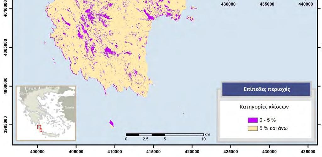 Περιοχές με κλίση μικρότερη