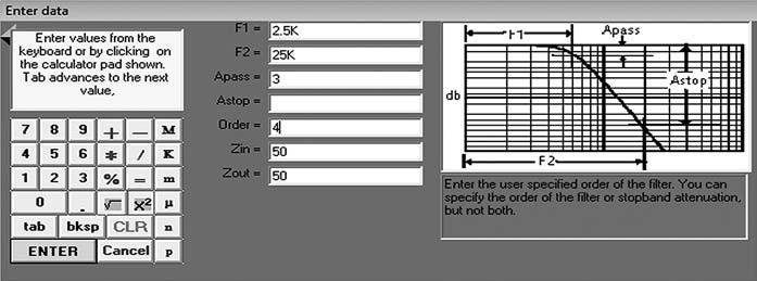 хармоник а не пропушта 7, 9,.. Филтар се реализује у програмском окружењу Filter Design.