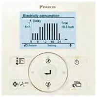 Individualni upravljački sustavi BRC1E52A/B Praktičan daljinski upravljač modernog dizajna Grafički prikaz indikativnog utroška energije (funkcija je dostupna u kombinaciji s FBQ-D, FCQG i FCGHQ)