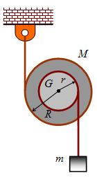 Μηχανική Στερεού Σώματος Εξέταση - Σελίδα 8 από 9 9//06 5. (0 Βαθμοί) Στο σχήμα 5, ένα αβαρές μη ελαστικό σχοινί, είναι τυλιγμένο αρκετές φορές γύρω από έναν ομογενές κύλινδρο μάζας M και ακτίνας.