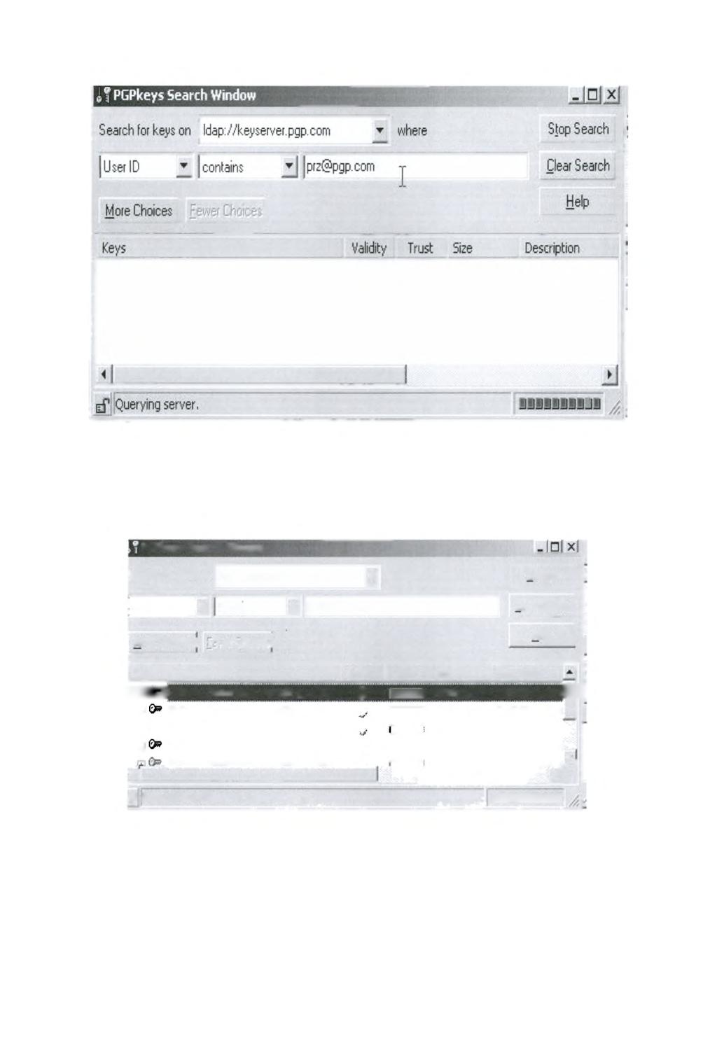 PGPkeys Search Window Search for keys on ldap://keyserver.pgp.