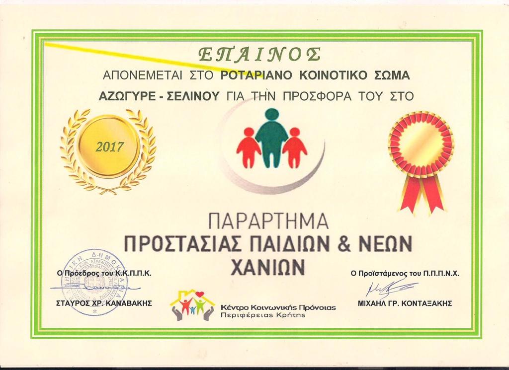 ΠΡΟΣΦΟΡΑ ΤΡΟΦΙΜΩΝ ΑΠΟ ΤΟ ΡΟΤΑΡΙΑΝΟ ΚΟΙΝΟΤΙΚΟ ΣΩΜΑ ΣΤΟ ΠΑΡΑΡΤΗΜΑ ΠΡΟΣΤΑΣΙΑΣ ΠΑΙΔΙΩΝ ΚΑΙ ΝΕΩΝ ΧΑΝΙΩΝ Την 10 Φεβ 2016,