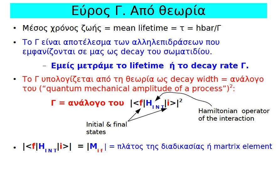 Το εύρος Γ->τ