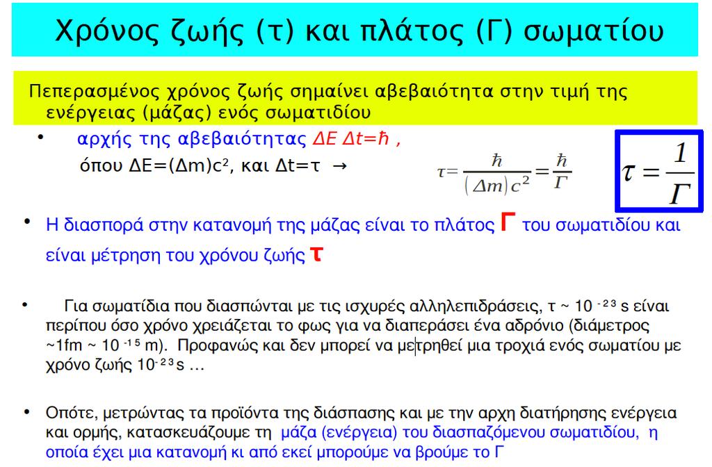 Χρόνος ζωής (τ) και