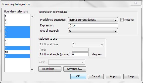 τη λίστα Normal current density.