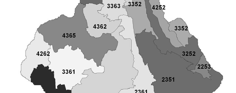 μεγαλύτερο των 1400 mm και βλάστηση που αποτελείται από αείφυλλα πλατύφυλλα) και ακολουθεί ο 4362 με ποσοστό 14,17% (υψόμετρο 1001-1400m,