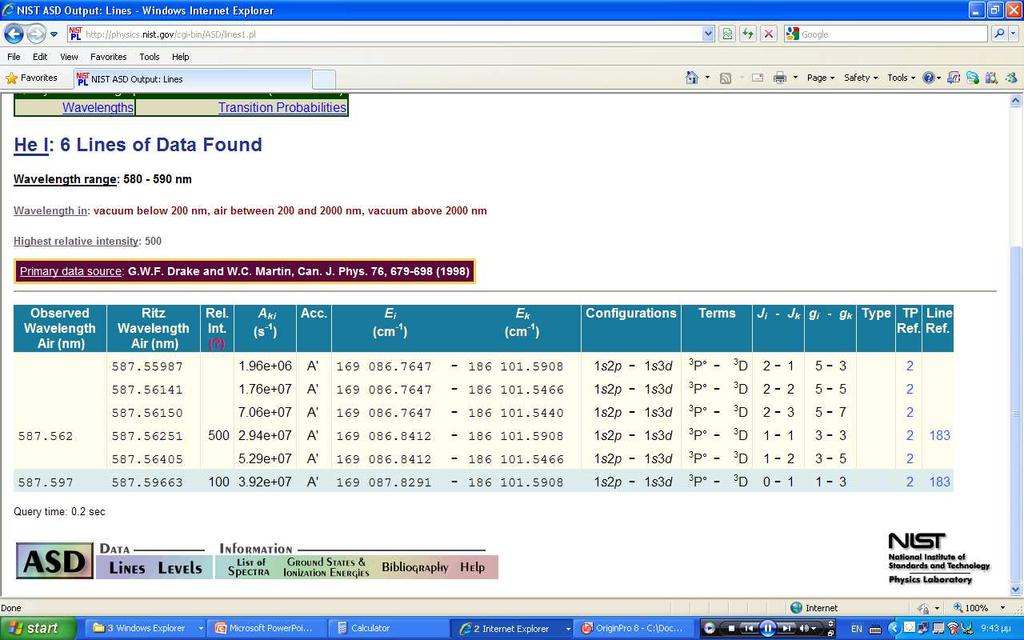 Ηe spectrum http://physics.nist.