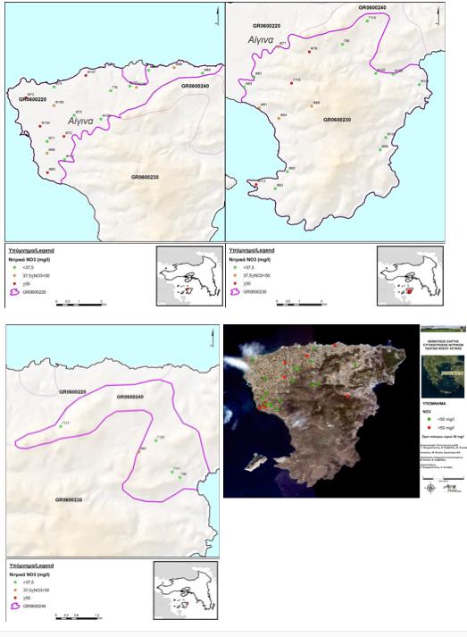 80 Αναφορικά µε τη συγκέντρωση νιτρικών ιόντων (χάρτης 14), είναι χαρακτηριστικό ότι σε 9 από τα 27 σηµεία δειγµατοληψίας του AgroStrat (χάρτης 14δ) µετρήθηκε συγκέντρωση νιτρικών µεγαλύτερη του