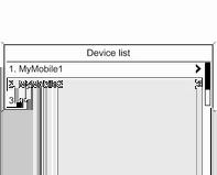 Σύνδεση με κινητό τηλέφωνο αποθηκευμένο στη λίστα συσκευών Επιλέξτε το κινητό τηλέφωνο που θέλετε και στη συνέχεια επιλέξτε Select (Επιλογή) στο μενού που εμφανίζεται.