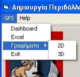 ΠΕΡΙΒΑΛΛΟΝ ΙΕΠΑΦΗΣ 8.3.3 Επιλογή Γραφήµατα Με την επιλογή αυτή, µπορεί κανείς να δει την απεικόνιση ορισµένων στοιχείων τηλεµετρίας τόσο µέσω δισδιάστατου όσο και µέσω τρισδιάστατου γραφήµατος.
